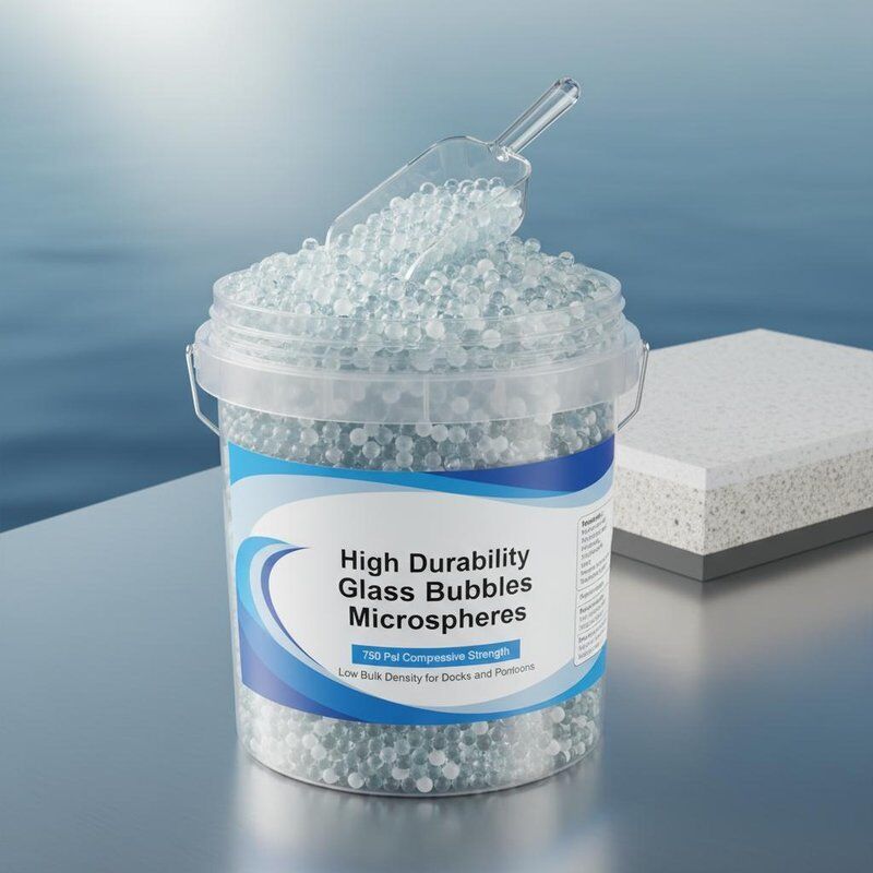 High Durability Glass Bubbles Microspheres with 750 Psi Compressive Strength and Low Bulk Density for Docks and Pontoons