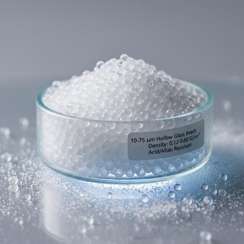 10-75 µm Diameter Hollow Glass Beads with 0.12-0.60 G/cm³ Density and Good Resistance To Acids And Alkalis