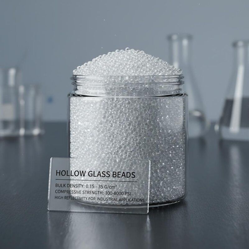 Hollow Glass Beads with 0.15 - 0.35 G/cm³ Bulk Density, 100-8000 Psi Compressive Strength, and High Reflectivity for Industrial Applications