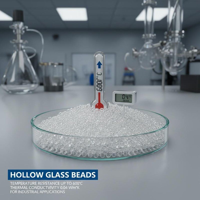 Hollow Glass Beads With Temperature Resistance Up To 600°C And Thermal Conductivity 0.04 W/mK For Industrial Applications