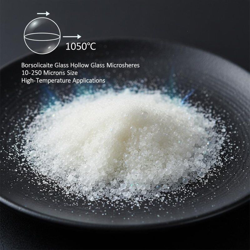 1050℃ Melting Temperature Borosilicate Glass Hollow Glass Microspheres with 10-250 Microns Size Range for High-Temperature Applications