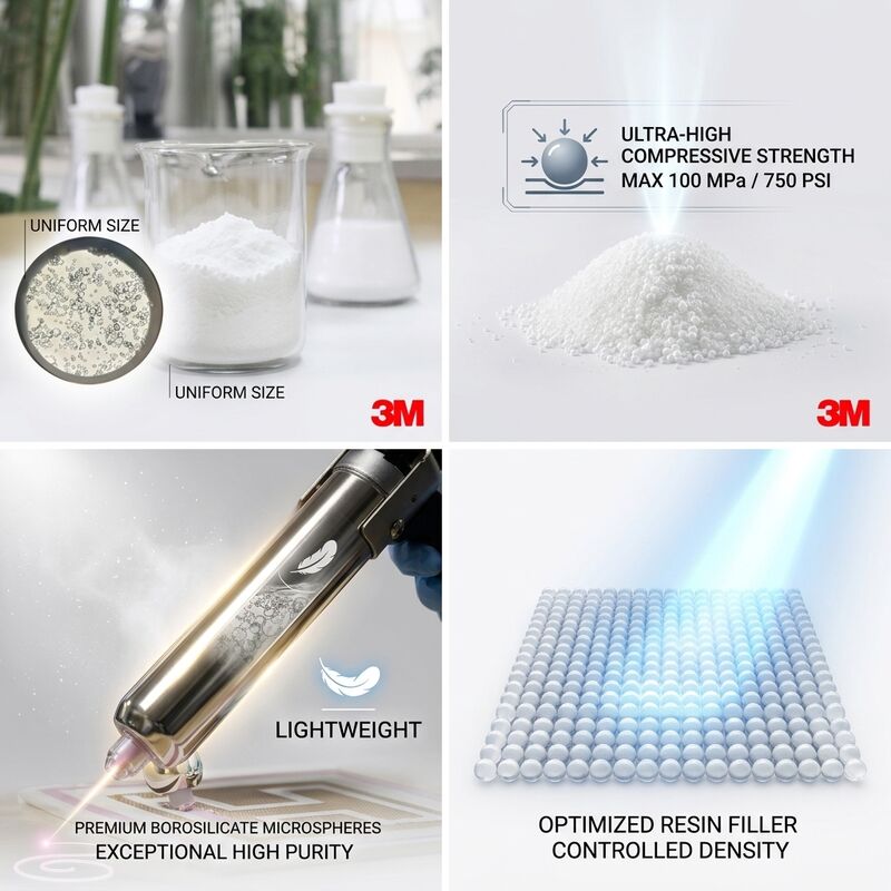 HN40 Hollow Glass Bubbles 80 MPa Compressive Strength Lightweight Filler for Injection Molding Thermoplastic Composites